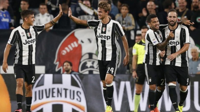 Juventus' Italian defender Daniele Rugani (2nd L). File Photo: AFP